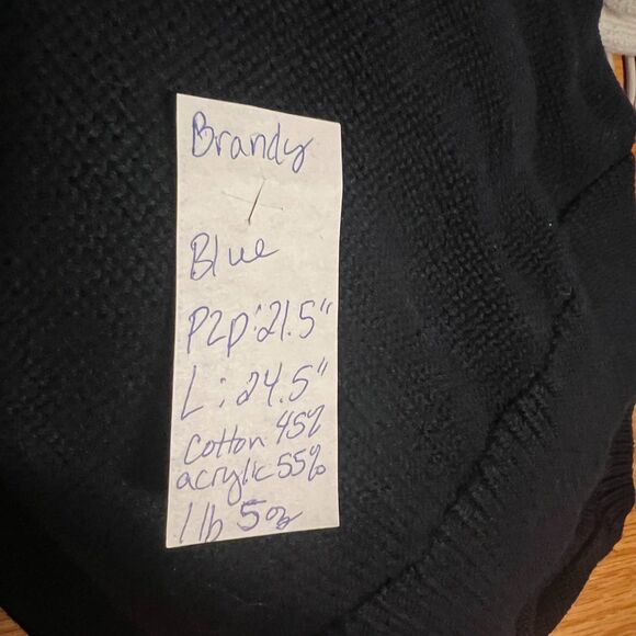 Brandy Melville Navy Crew Neck Oversized Sweater Cotton Blend - Picture 7 of 7